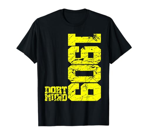 Dortmund 1909 Shirt Männer Und Frauen Ruhrpott Fußball Fan T-Shirt von Dortmund Schwarz Gelb Fußball Fan Ruhrpott Outfit