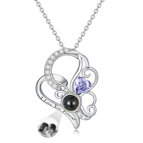 Dorunmo 925 Sterling Silber Personalisierte Foto Halskette Schmetterling Geburtsstein Projektion Anhänger Damen Schmuck Muttertag Weihnachten Geburtstag Jahrestag Graduierung Saison Halskette Dorunmo 925 Sterling Silber Personalisierte Foto Halskette Schmetterling Geburtsstein Projektion Anhänger Damen Schmuck Muttertag Weihnachten Geburtstag Jahrestag Graduierung Saison Halskette von Dorunmo