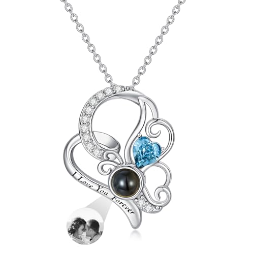 Dorunmo 925 Sterling Silber Personalisierte Foto Halskette Schmetterling Geburtsstein Projektion Anhänger Damen Schmuck Muttertag Weihnachten Geburtstag Jahrestag Graduierung Saison Halskette Dorunmo 925 Sterling Silber Personalisierte Foto Halskette Schmetterling Geburtsstein Projektion Anhänger Damen Schmuck Muttertag Weihnachten Geburtstag Jahrestag Graduierung Saison Halskette von Dorunmo