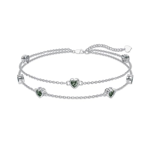 Dorunmo Herz-Geburtsstein-Armband und Fußkettchen verstellbar für Frauen aus 925er Sterlingsilber mit Zirkonia Valentinstag, Muttertag, Geburtstage, Weihnachten für Frauen, Freundinnen, Mütter Dorunmo Herz-Geburtsstein-Armband und Fußkettchen verstellbar für Frauen aus 925er Sterlingsilber mit Zirkonia Valentinstag, Muttertag, Geburtstage, Weihnachten für Frauen, Freundinnen, Mütter von Dorunmo