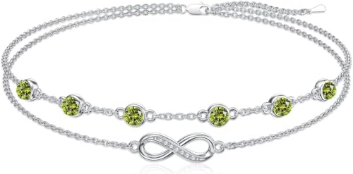Dorunmo Infinity-Geburtsstein-Charm-Gliederarmbänder/-Fußkettchen für Frauen aus925erSterlingsilber,verstellbar,JahrestagGeburtstagsgeschenke,Schmuckgeschenk für Mama, Frauen, Ehefrauen Freundinnen Dorunmo Infinity-Geburtsstein-Charm-Gliederarmbänder/-Fußkettchen für Frauen aus925erSterlingsilber,verstellbar,JahrestagGeburtstagsgeschenke,Schmuckgeschenk für Mama, Frauen, Ehefrauen Freundinnen von Dorunmo