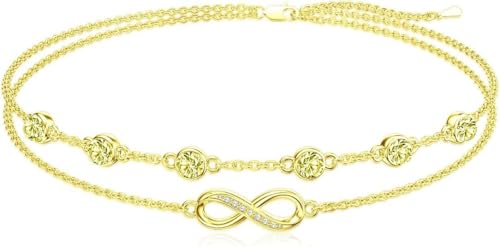 Dorunmo Infinity-Geburtsstein-Charm-Gliederarmbänder/-Fußkettchen für Frauen aus925erSterlingsilber,verstellbar,JahrestagGeburtstagsgeschenke,Schmuckgeschenk für Mama, Frauen, Ehefrauen Freundinnen Dorunmo Infinity-Geburtsstein-Charm-Gliederarmbänder/-Fußkettchen für Frauen aus925erSterlingsilber,verstellbar,JahrestagGeburtstagsgeschenke,Schmuckgeschenk für Mama, Frauen, Ehefrauen Freundinnen von Dorunmo