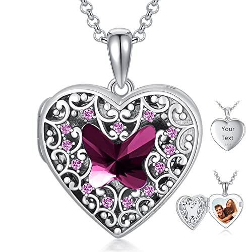 Dorunmo Personalisierte Medaillon Kette 925 Sterling Silber Foto Anhänger Amulett Kette Foto Medaillon Halskette Foto Bilder Amulett Geburtstag Muttertags Geschenke für Damen Mutter Tochter von Dorunmo