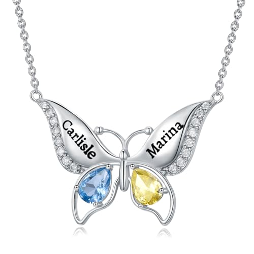 Dorunmo Personalisierte Namenskette Halskette mit Namen Silber 925 Kette mit Gravur Anhänger für Damen Mutter Tochter Freundin Geschenke Muttertag Weihnachten von Dorunmo