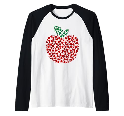 Apple-Punktmuster, Wertschätzung für Kunstlehrer, Männer, Frauen, Humor Raglan von Dot Apple Art Teacher Teaching Funny Dot Art