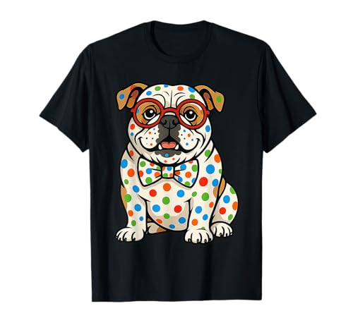 Dot Day Bulldogge mit bunten Punkten für Kinder T-Shirt Dot Day Bulldogge mit bunten Punkten für Kinder T-Shirt von Dot Day Dog Parade