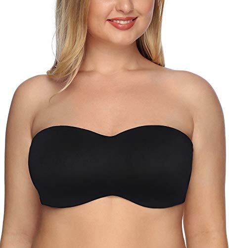 DotVol Damen Große Größen Bügel Ungepolstert Bandeau Trägerloser Multiway Minimizer BH(Schwarz, 70E) von DotVol