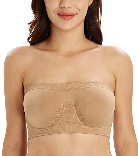 DotVol Damen Nahtlose Bügel Bandeau BH(Beige M) von DotVol