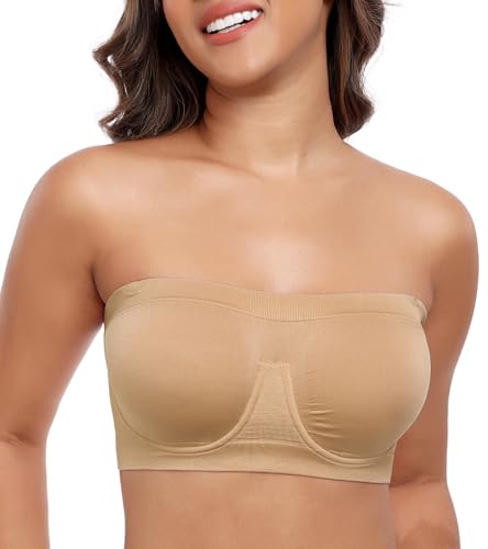 DotVol Damen Nahtlose Bügel Bandeau BH(Beige M) von DotVol