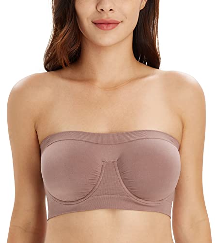 DotVol Damen Nahtlose Bügel Bandeau BH(Mokka S) von DotVol