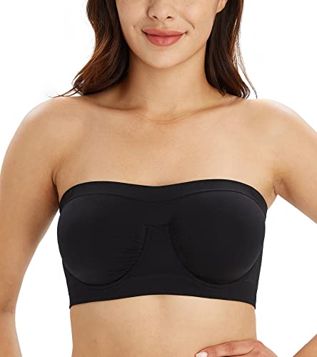 DotVol Damen Nahtlose Bügel Bandeau BH(Schwarz XL) von DotVol