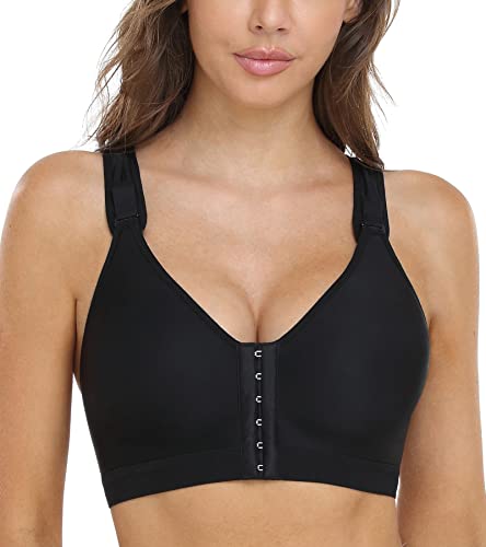 DotVol Damen Postoperativer Starker Halt Sport BH(Schwarz,XL) von DotVol