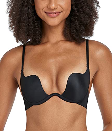 DotVol Damen Tief V-Ausschnitt U Push Up Bra Multiway Convertible Unterwäsche(Bügel Schwarz,80B) von DotVol