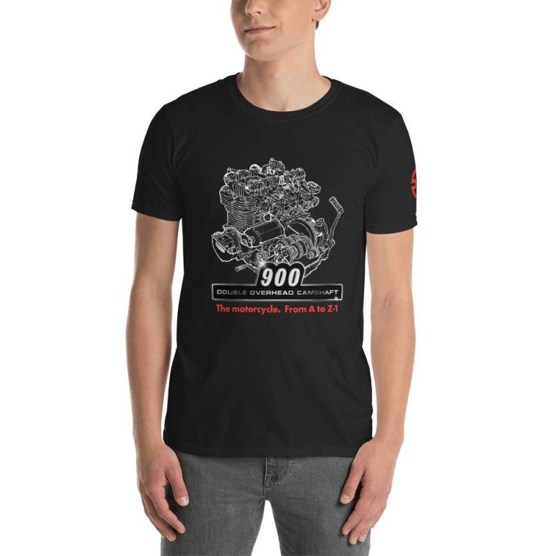 1972-75 Kawasaki Z1 900 Dohc Tribute Kurzarm Unisex T-Shirt von DotheTonDesign