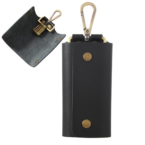Dottduya Key Wallet | PU Leder Schlüsselhalter - Kompakte Münzen Aufbewahrung Tasche Organizer Für Zuhause Schule Büro Gürtel Taille Männer von Dottduya