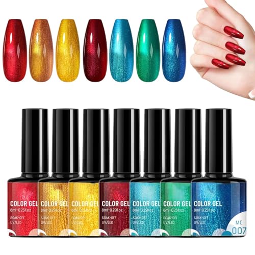 Dottduya Leuchtender Gellack - Maniküre Nagellack - Mit Glitzereffekt Maniküre Set 7 Teile für Damen Mädchen Salon und Auftritte von Dottduya