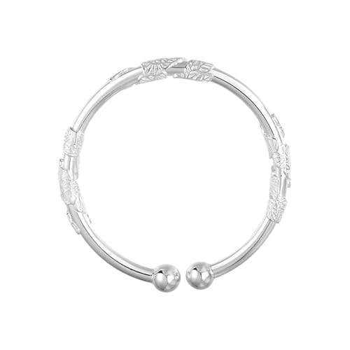 Dottduya Silber Armband | Verstellbare Silber Armreifen | Perlen Öffnung Armband Für Damen Geschenkideen Reise Geburtstag Valentinstag Jubiläum Hochzeit Feierliche Anlässe von Dottduya