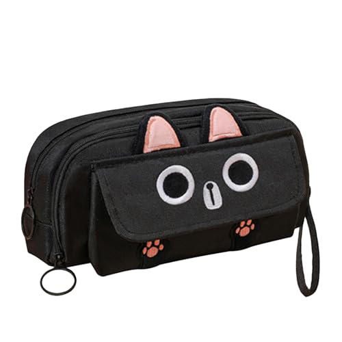 Dottduya Tier-Federmäppchen, Katzen-Federmäppchen, Tragbare Cartoon-Katzen-Federmäppchen, Schreibwarenbox, Schreibtisch-Organizer, großes Federmäppchen mit Reißverschluss für die Schule von Dottduya