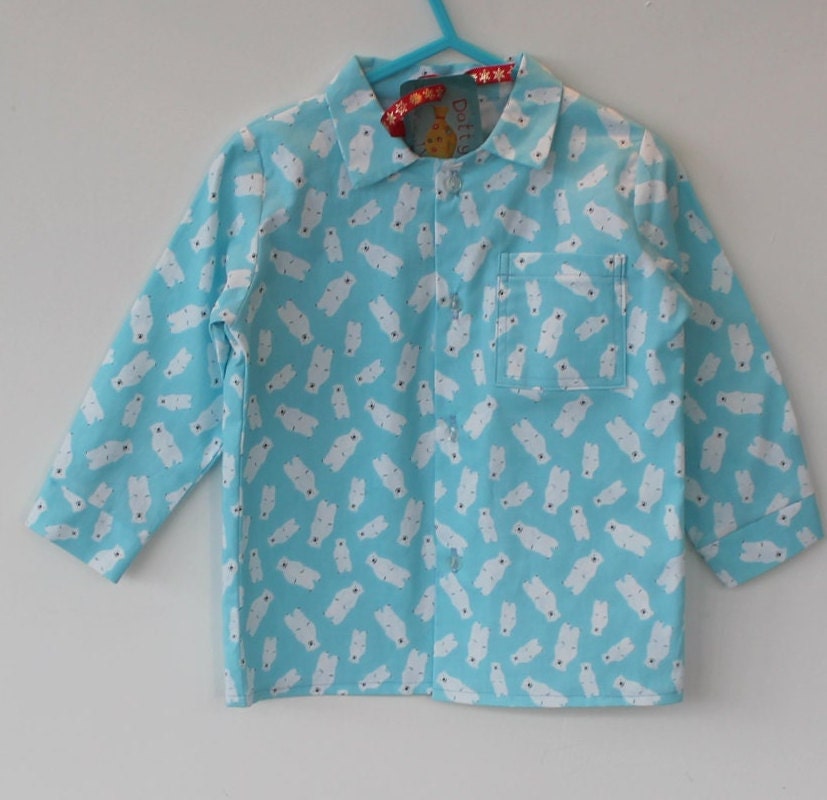 Mini Eisbär Shirt in Aqua Für 3-4 Jahre, Winterkind Festliches Weihnachtsshirt, Süßes Kinder Outfit, Party Kleidung, Kleid, Geschenkidee von DottyBirdKidsClothes