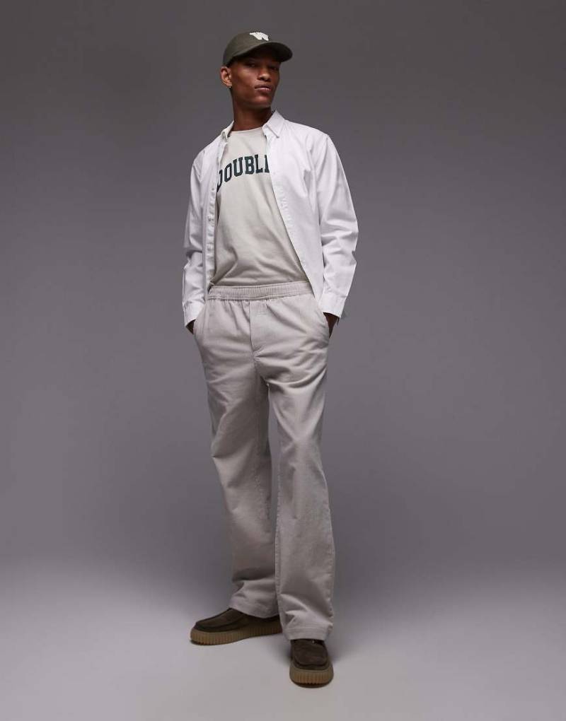 Double A by Wood Wood - Lax - Cordhose aus Baumwolle in hellem Steinbeige-Grau von Double A by Wood Wood