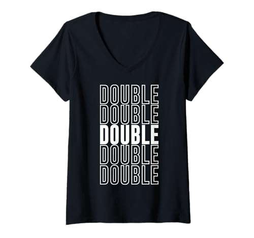 Damen Doppelbett T-Shirt mit V-Ausschnitt Damen Doppelbett T-Shirt mit V-Ausschnitt von Double Apparel