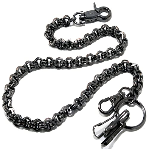 Double K Ring Börsenkette Biker Schlüsselkette Keychain Wallet Chain (57cm) Schwarz CS156 von Double K