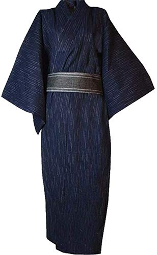 Men's Japanese Yukata Kimono Home Robe Pajamas Yukuata Dressing Gown Cotton (M, Blau C) von Double Villages