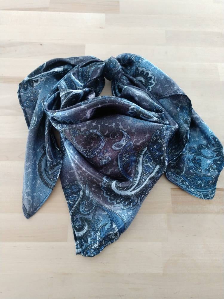 Wild Rag Denim Blau Paisley Cowboy Western Halstuch Bandana Von Double B Rags von DoubleBWildRags