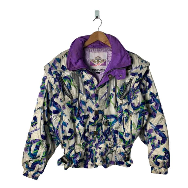 Vintage Descente Skijacke Damen Skibekleidung Japan Kunst Abstraktes Motiv Spell Out von DoubleTaps