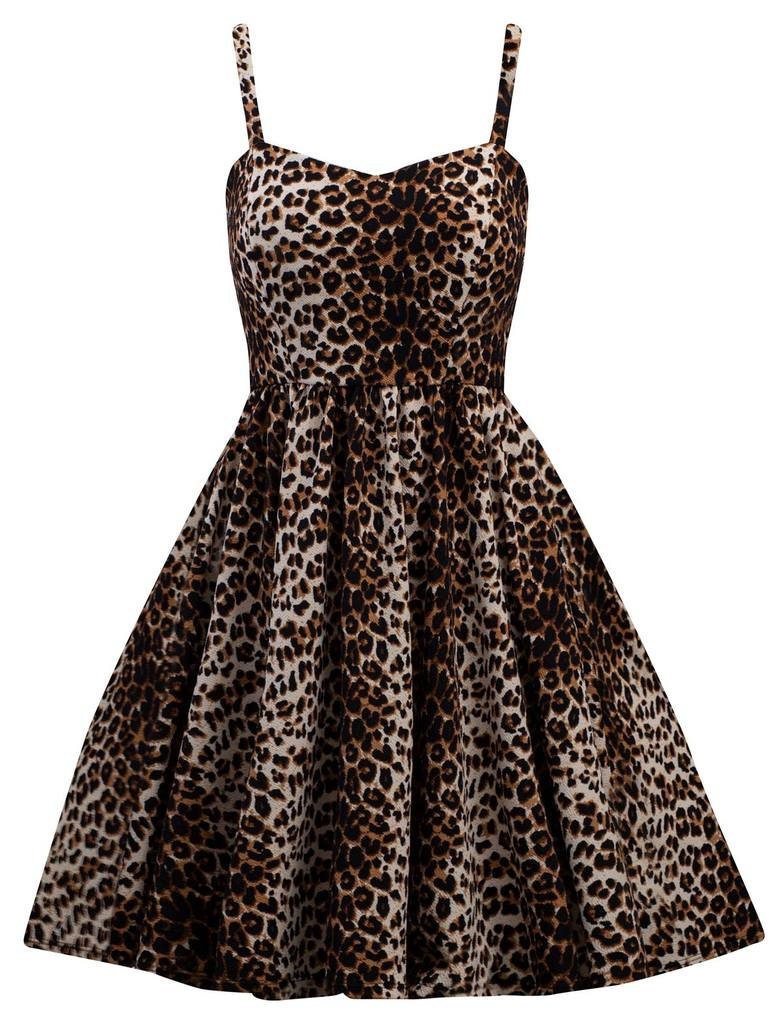 Leopard Swing Kleid Mit Taschen Leopard Swing Kleid Mit Taschen von DoubleTroubleApparel