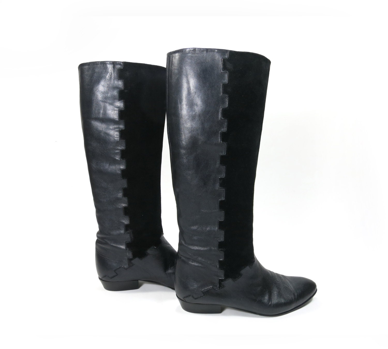 70Er 80Er Jahre Castle Top Schwarz Wildleder Und Leder Hoher Kniehoher Reitstiefel 7.5/38.5 70Er 80Er Jahre Castle Top Schwarz Wildleder Und Leder Hoher Kniehoher Reitstiefel 7.5/38.5 von DoubleVisionStore