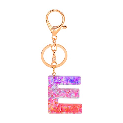 Damen Personalisiert Auto Schlüsselanhänger Alphabet Schlüsselbund Herren Kinder Harz Keychain Schlüsselhalter Cute Schultaschen Anhänger Kleine Ornamente Taschenanhänger Netter Anhänger (E) von Doublehero