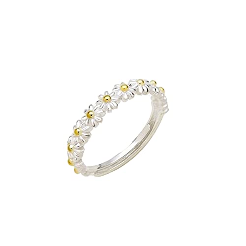 Doublehero Damen Ring Vintage Exquisite Ring Metal Daily Women Japanische Ringe (Yellow and White #4, One Size) von Doublehero