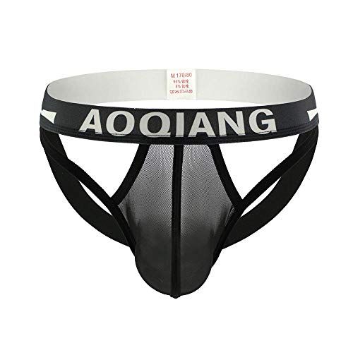 Doublehero Jockstrap String Mesh Tanga für Herren Sexy Unterwäsche Männer Slips Thong Sport G-String Sportunterwäsche Low-Rise von Doublehero