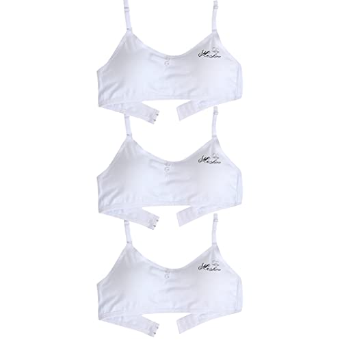 Doublehero Kinder Mädchen Unterwäsche Einstellbare Top-BH Weste Teenager weiche Baumwolle Cartoon Kein stahlring Student einstellbare Dessous Underwear Kleidung (65-75CM, Gruppe B-3 Stücke) von Doublehero