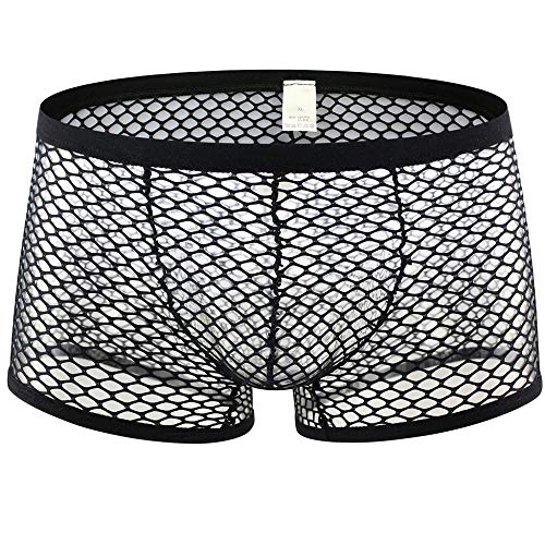 Doublehero Transparent Mesh Boxershorts Männer Herren Unterhosen Sexy Slip Atmungsaktive Shorts Underwear Badehose von Doublehero