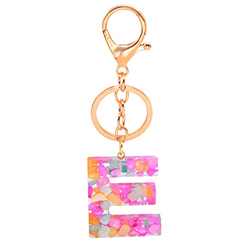 Personalisiert Alphabet Schlüsselanhänger Auto Schlüsselbund Damen Herren Kinder Harz Keychain Schlüsselhalter Cute Schultaschen Anhänger Kleine Ornamente Taschenanhänger Netter Anhänger (E) von Doublehero