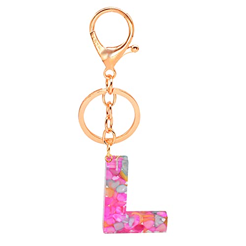 Personalisiert Alphabet Schlüsselanhänger Auto Schlüsselbund Damen Herren Kinder Harz Keychain Schlüsselhalter Cute Schultaschen Anhänger Kleine Ornamente Taschenanhänger Netter Anhänger (L) von Doublehero