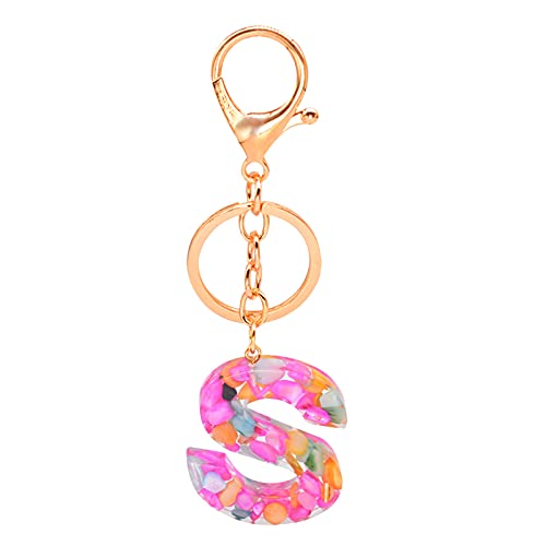 Personalisiert Alphabet Schlüsselanhänger Auto Schlüsselbund Damen Herren Kinder Harz Keychain Schlüsselhalter Cute Schultaschen Anhänger Kleine Ornamente Taschenanhänger Netter Anhänger (S) von Doublehero