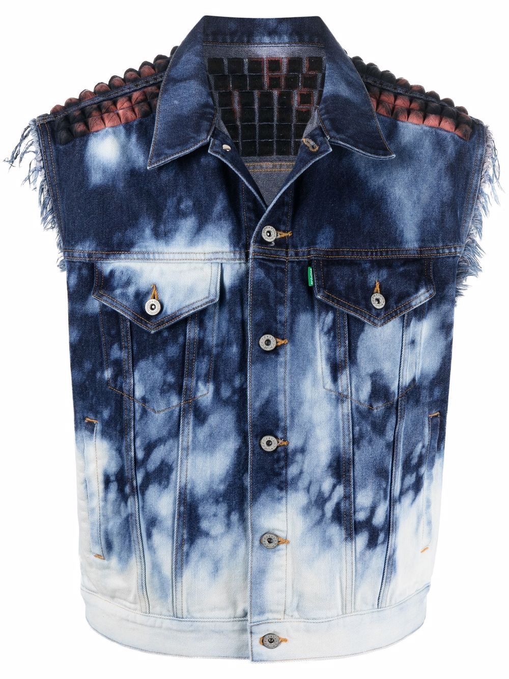 Doublet Jeansweste mit Bleach-Effekt - Blau von Doublet