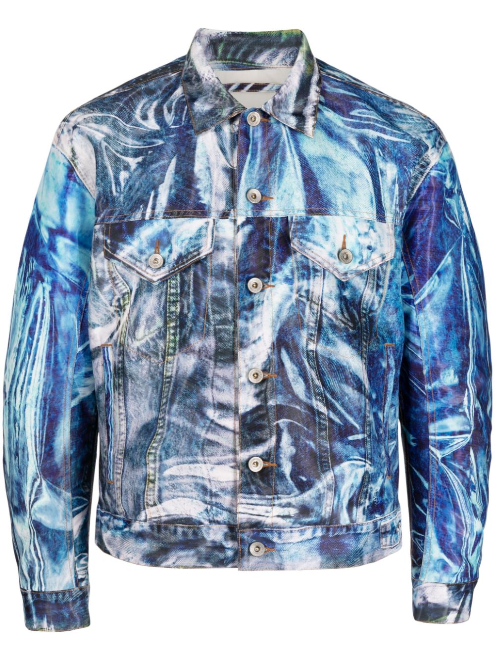 Doublet Jeansjacke mit grafischem Print - Blau von Doublet