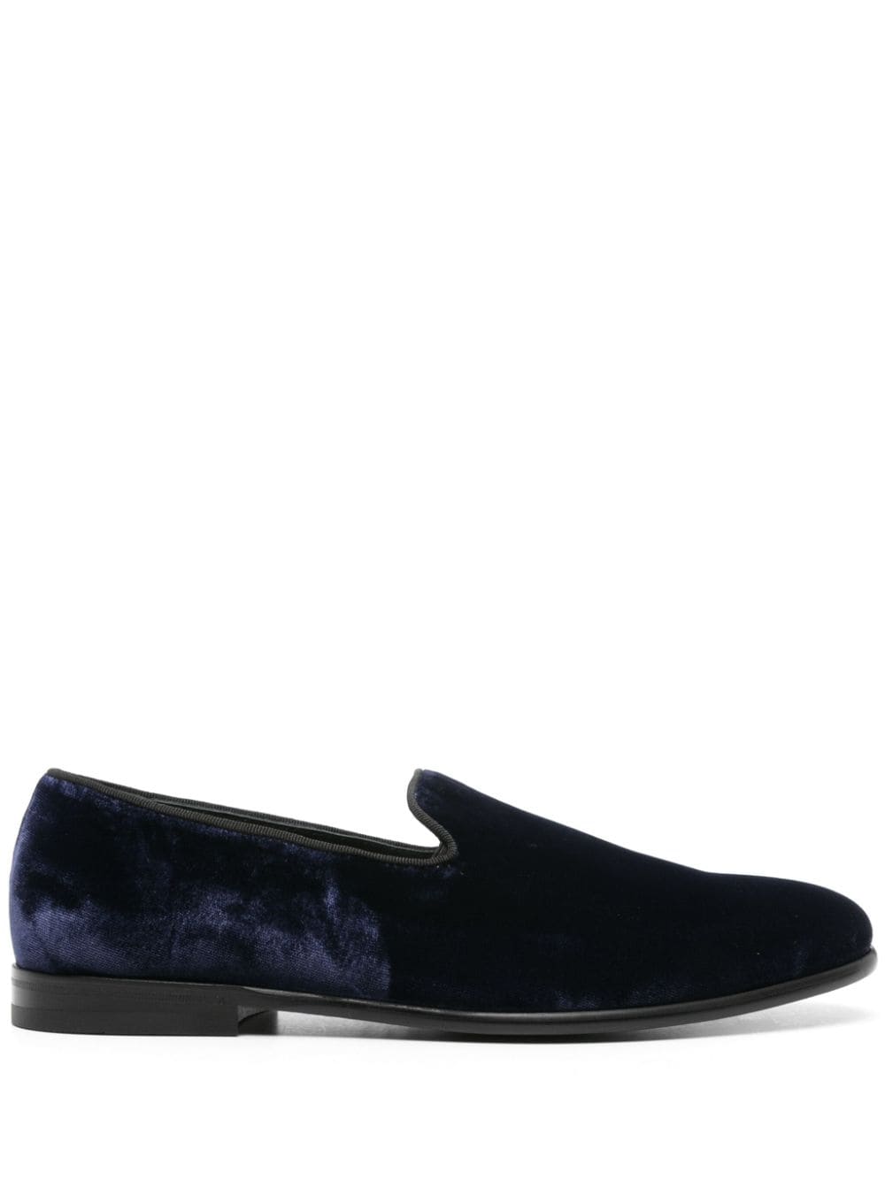 Doucal's almond-toe velvet loafers - Blau von Doucal's