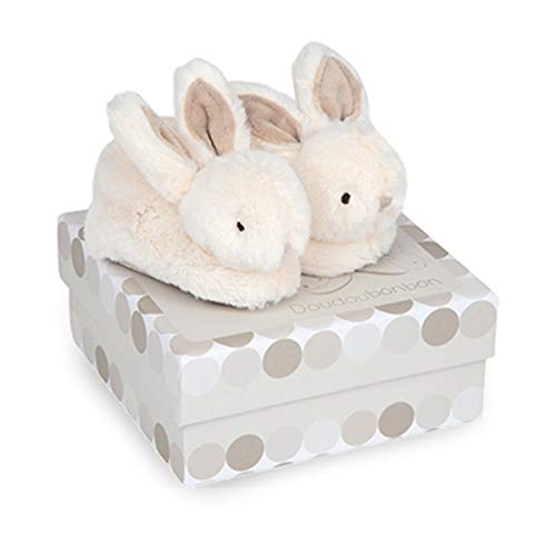 Doudou et Compagnie DC1310 Lapin Bonbon Häschen-Hausschuhe, Taupe von Doudou et Compagnie