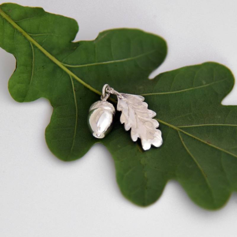 Silber Eichel & Eichenblatt Anhänger Halskette, Wunderliche Boho Halsketten, Schmuck Geschenk Für Sie von DougHughesJewellery