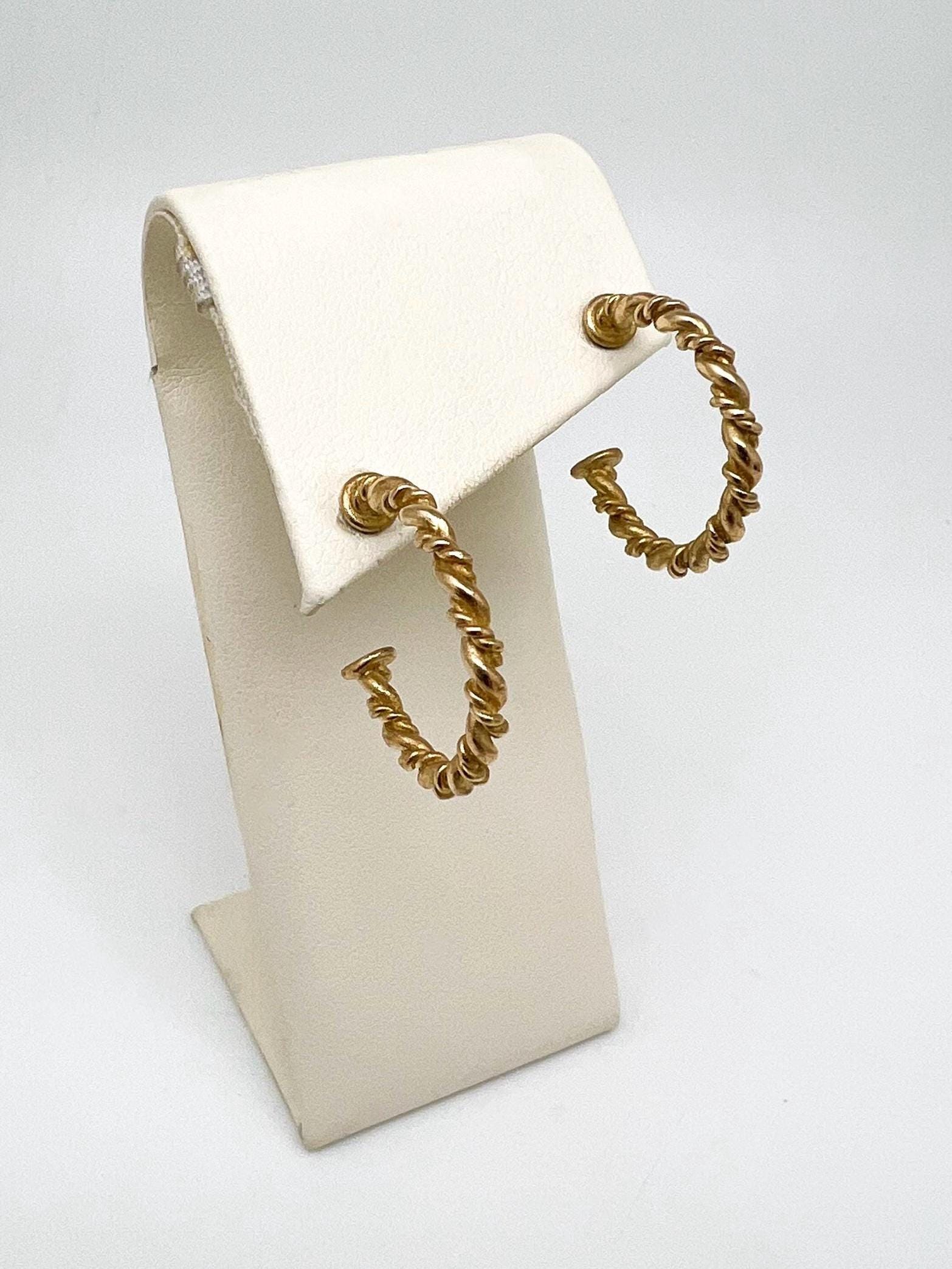 Massive 9 Karat Gold Double Twist Hoop Ohrringe - Handgemachte Douglas Hoops Massive 9 Karat Gold Double Twist Hoop Ohrringe - Handgemachte Douglas Hoops von DougHughesJewellery