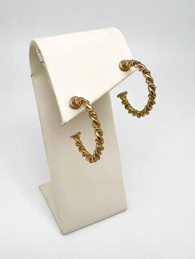 Massive 9 Karat Gold Double Twist Hoop Ohrringe - Handgemachte Douglas Hoops von DougHughesJewellery