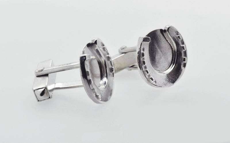 Massive Silberne Hufeisen-Manschettenknöpfe, Handgemacht in Cornwall von DougHughesJewellery