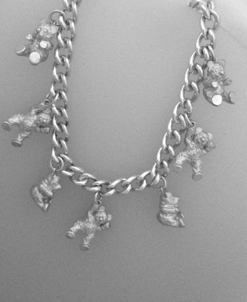 sterling Silber Teddybär Armband, Teddy Bettelarmband, Damenschmuck, Geschenk Für Sie von DougHughesJewellery