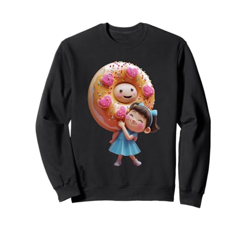 Süßes Donut-Mädchen, lustiges Unisex-Design für Männer und Frauen Sweatshirt von Doughnut Girl Funny Unisex Design Men Women Tee