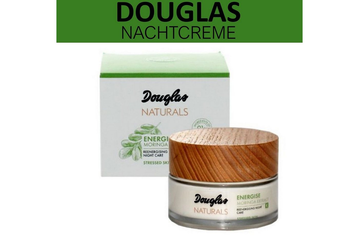 Douglas Nachtcreme Naturals Energise Moringa Extract Nachtcreme 50ml Gesichtscreme Creme spendet Feuchtigkeit, glättet und straft die Haut, jüngeres Aussehen, natürliche Inhaltsstoffe, Feuchtigkeitscreme Feuchtigkeitsspendende regenerierende Creme für Frauen und Männer, 1-tlg., Face Skin Cream Hautpflege Creme fürs Gesicht Enthält Vitamine von Douglas